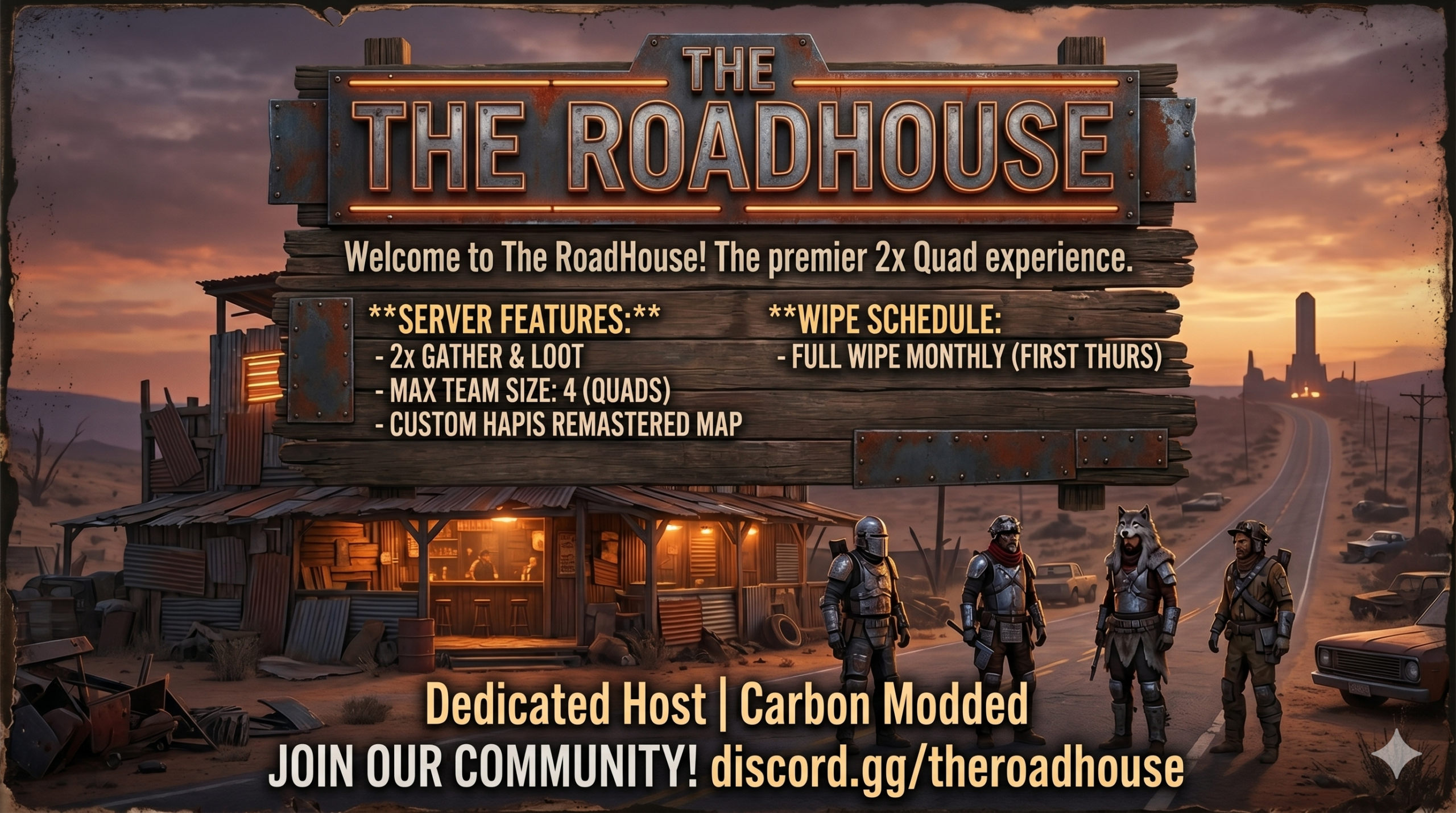 The RoadHouse 2x Quads | Monthly wipe